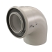 Centrotherm ICEL3587 Concentric Elbow, 5 in Intake, 3 in Exhaust, PP, White, 5-1/2 in Height, 7.9 in Width, 8 in Depth