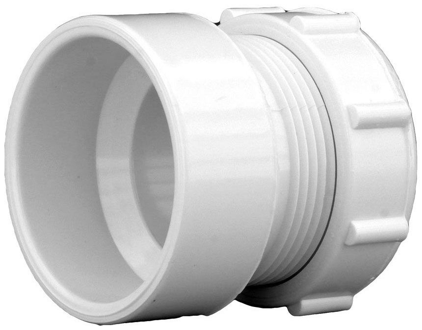 WB 375385 PVC 104R Desanco Trap Adapter Female W/ P-Nut, 1-1/2X1-1/4 Washer
