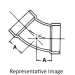 Charlotte Pipe ABS 321-2 DWV 1/8 Bend, Bend Fitting, Schedule/Class: SCH 40, Connection Size 1: 2 in, 45 deg Angle