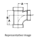Charlotte Pipe ABS 400-2 DWV Sanitary Tee, Tee Fitting, Schedule/Class: SCH 40, Connection Size 1: 2 in