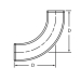 Charlotte Pipe NH 18 3 Long Sweep, Long Sweep Fitting, Connection Size 1: 3 in, Connection Type 1: No-Hub