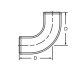 Charlotte Pipe NH 4 2 DWV 1/4 Bend, Bend Fitting, Connection Size 1: 2 in, Connection Type 1: No-Hub, 90 deg Angle