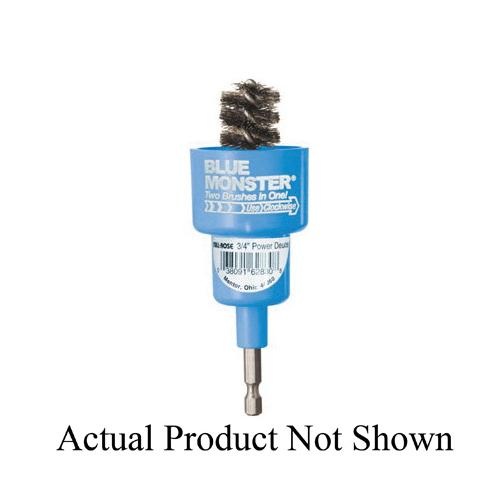 Cleanfit Blue Monster® Power-Deuce® 62831 Brushing Tool, 3/4 x 7/8 in Dia Brush, Stainless Steel Bristle