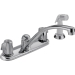 DELTA® 2400LF Kitchen Faucet With Side Sprayer, Deck Installation / Mounting, 2 Handles, 4 Holes, 1.8 gpm Flow Rate