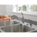 DELTA® 400-DST Kitchen Faucet With Side Sprayer, Deck Installation / Mounting, 1 Handles, 4 Holes, 1.8 gpm Flow Rate