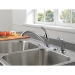 DELTA® 400-DST Kitchen Faucet With Side Sprayer, Deck Installation / Mounting, 1 Handles, 4 Holes, 1.8 gpm Flow Rate