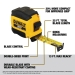 DeWALT® 33-725 Compact Tape Measure, Steel, 5.8 in Length, 3-1/2 in Width, 2 in Height, 25 ft Blade Length, Black/Yellow