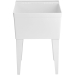 FIAT™ FL1 Laundry Tub With Leg, Molded Stone, 23 in Length, 22 in Width, White
