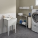 FIAT™ FL1 Laundry Tub With Leg, Molded Stone, 23 in Length, 22 in Width, White