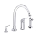 GERBER® D409112SS High Rise Kitchen Faucet, Deck Installation / Mounting, 1 Handles, 4 Holes, 1.75 gpm Flow Rate, Chrome