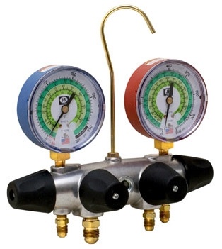 JB Industries 25233 R22/R404A/R410A 4-PORT Zeppelin Manifold W/60" Ccle Hoses