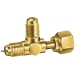 JB Industries A31852 Tee With Depressor, Tee Fitting, Connection Size 1: 1/4 in, Connection Size 2: 1/4 in, Brass