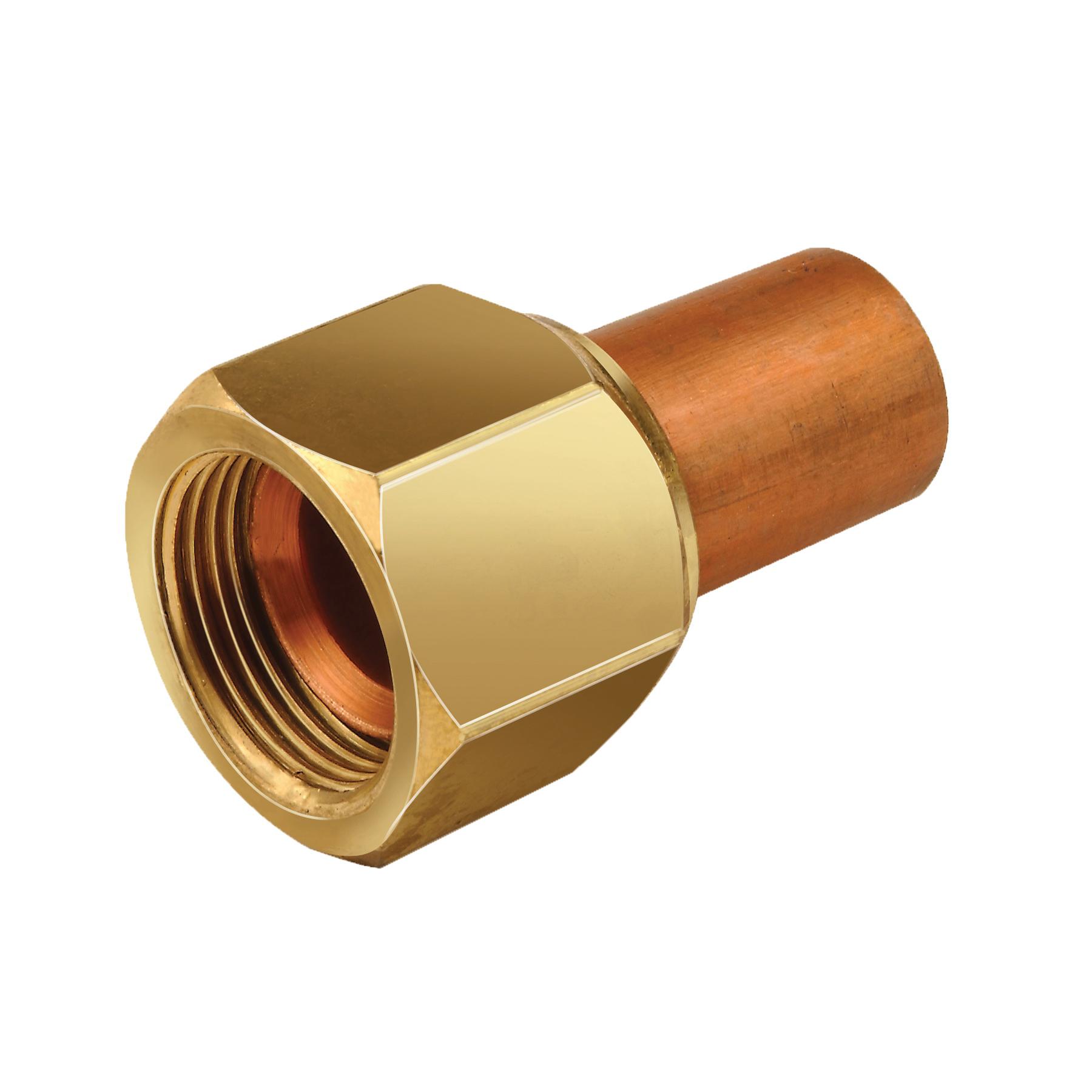 JB Industries A32702 Adapter, 1/2 in Female Flared Swivel x 1/2 in Solder x 1/2 in