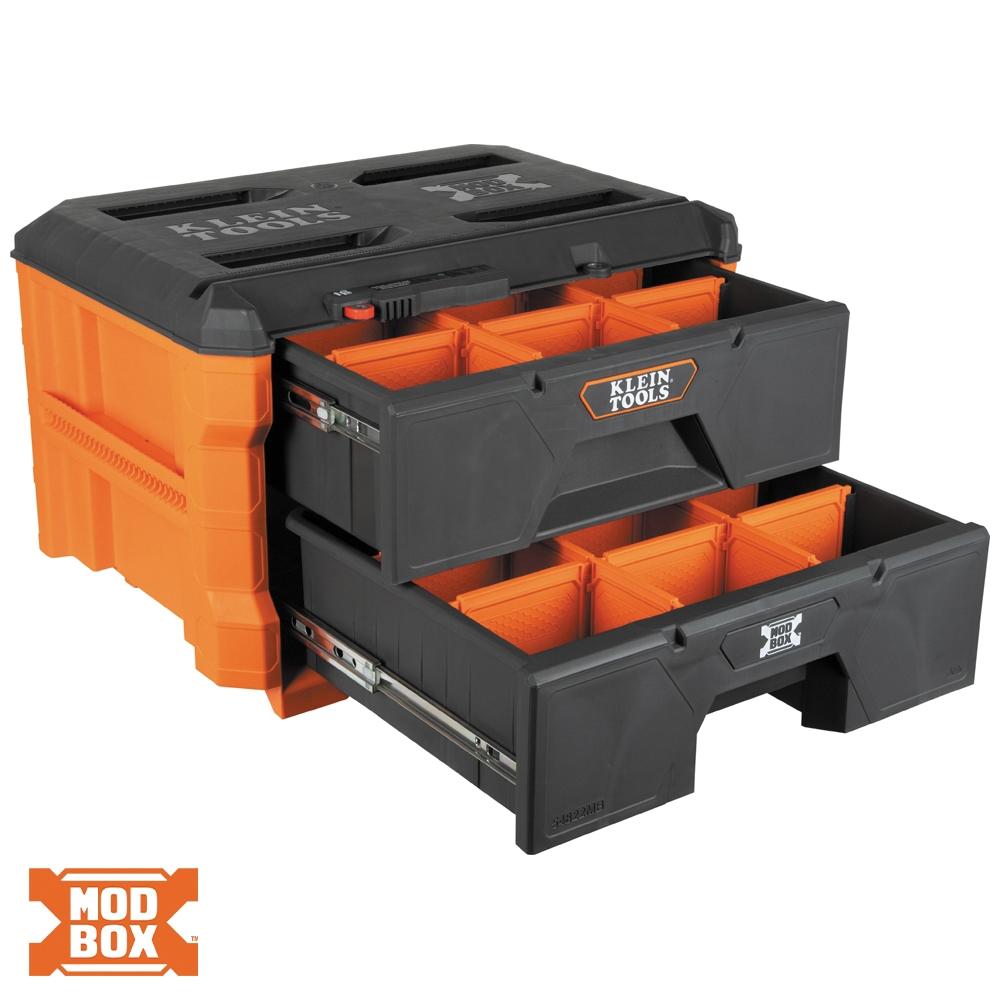 KLEIN TOOLS® MODbox™ 54822MB Toolbox, 16.4 in W, 14.4 in H, Polymer, Orange