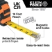 KLEIN TOOLS® 9216 Double Hook Tape Measure, SAE System of Measurement, Plastic/Steel, 3.07 in Length, 2.35 in Width