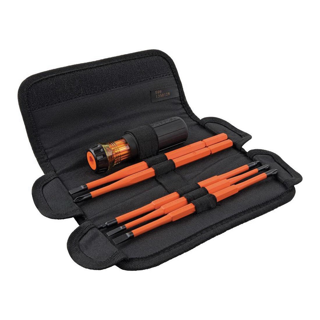 KLEIN TOOLS® 32288 Multi-Bit Screwdriver, Insulated, Non-Magnetized Tip, 7 -Piece