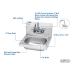 Krowne® HS-2L Hand Sink, 1-1/2 in Drain, 10 in Basin Length, 14 in Basin Width, 13 in Length, 17-1/4 in Width