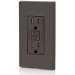 Leviton® GFTR1 Tamper-Resistant Slim GFCI Outlet With LED Indicator Light, 15 A, 125 V, NEMA 5-15R NEMA Rating, Brown