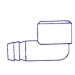 MA-LINE MA-22114 90 deg Elbow, Elbow Fitting, Connection Size 1: 3/8 in, Connection Type 1: Barbed, 90 deg Angle
