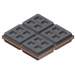 Mason Industries 2X2SK Waffle/Cork Sandwich Pad, 200 lb Load, 3/4 in Height, 2 in Width, 2 in Depth, Natural Rubber