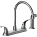 Matco-Norca™ LV-260C Kitchen Faucet, 2 Handles, 4 Holes, 1.5 gpm Flow Rate, Chrome, 8-3/8 in Spout Reach