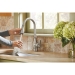 Moen® 7185SRS Kitchen Faucet, Deck Installation / Mounting, 1 Handles, 1 or 3 Holes, 1.5 gpm Flow Rate, High Arc Spout