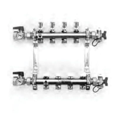 Rehau® PRO-BALANCE® 381110-001 Manifold, R20 x 1 in, BSP x FNPT, Stainless Steel, 0 to 2 gpm, 10-Outlet