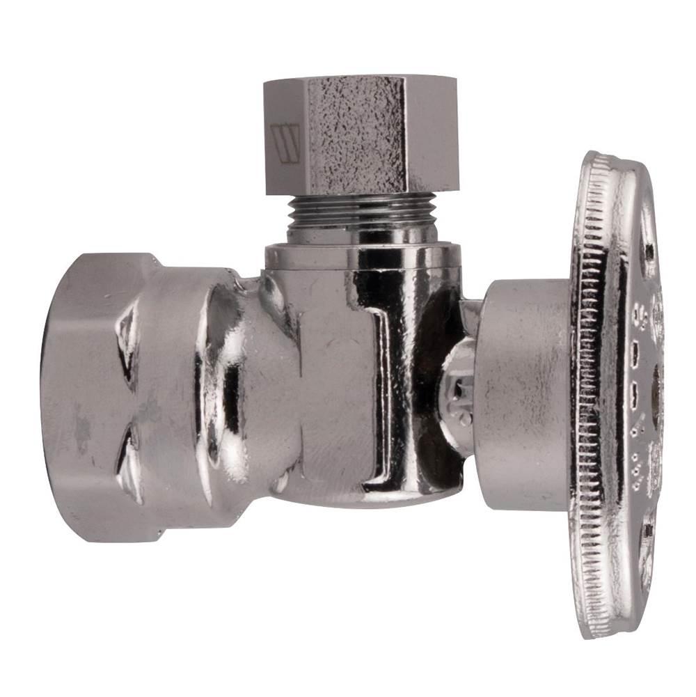 Sioux Chief 132-G2F1C04 1/4-TURN Kwikstop 1/2 FIP X 3/8 OD Compression Angle Stop Chrome