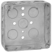 Steel City® 521511/2 Square Box, Steel, 16 Knockouts, 1 Outlets, 21 cu-in Capacity, 4 in Height, 4 in Width, Silver