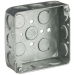 Steel City® 521511/2 Square Box, Steel, 16 Knockouts, 1 Outlets, 21 cu-in Capacity, 4 in Height, 4 in Width, Silver