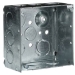 Steel City® 521711234E Square Box, Steel, 13 Knockouts, 1 Outlets, 30.3 cu-in Capacity, 4 in Height, 4 in Width, Silver