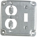 Steel City® RS2 Square Box Surface Cover, Steel, 5 cu-in Capacity, 4 in Height, 4 in Width, 1/2 in Depth, Silver