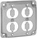 Steel City® RS8 Square Box Surface Cover, Steel, 5 cu-in Capacity, 4 in Height, 4 in Width, 1/2 in Depth, Silver