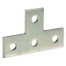 Superstrut® AB220-TB Tee Plate, Steel, Gold Galvanized, 5-3/8 in Length, 1-5/8 in Width, 3-1/2 in Height, 4 Holes
