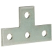 Superstrut® AB220-TB Tee Plate, Steel, Gold Galvanized, 5-3/8 in Length, 1-5/8 in Width, 3-1/2 in Height, 4 Holes