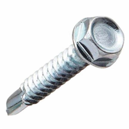 DiversiTech® 6945CX Self-Drilling Screw, #8-18 Thread, 3/4 in OAL, Hex Head, 1/4 in Drive, Zinc-Plated