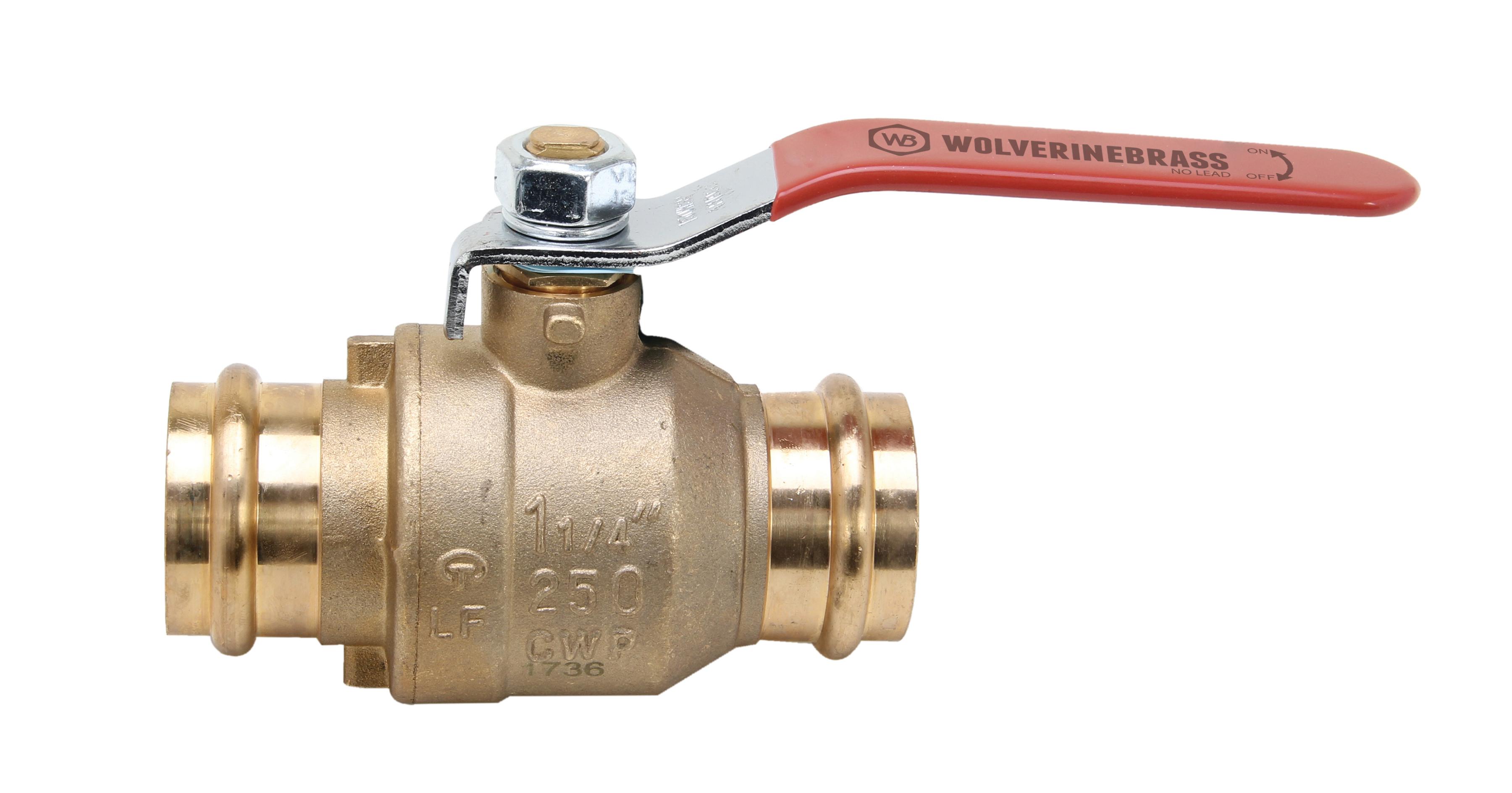 Wolverine Brass 56273NL 1-1/4 Pressure Ball Valve
