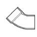 WOLVERINE BRASS® P323-020 DWV 1/8 Street Bend, Bend Fitting, SCH 40, 2 in Connection Size 1, Connection Type 1: Hub