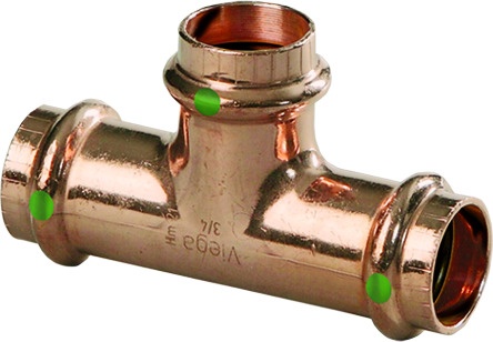 ProPress Copper Reducing Tee - 1-1/4 in x 1-1/4 in x 3/4 in, Press