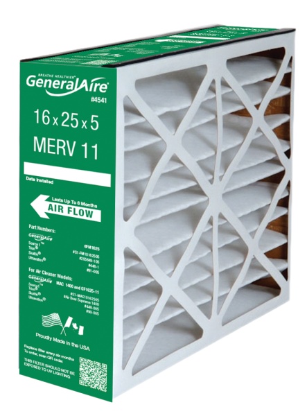 GeneralAire® 4541 Replacement Cartridge Filter - 16 In X 25 In X 5 In, Merv 11